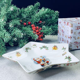 Блюдо 24х24см НОВОГОДНИЙ в под.уп. Фарфор арт.205-325 /Lenardi/ #НовыйГод