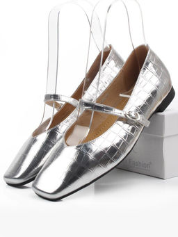 06-2009-5C GREY/SILVER Туфли женские (натуральная кожа)