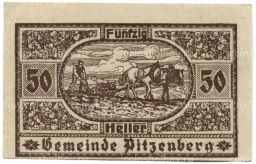 50 геллеров 1920 года Австрия Питценберг (нотгельд)