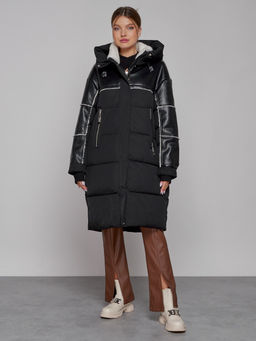 Пальто утепленное молодежное зимнее женское черного цвета 51131Ch - MaxRita фото 2