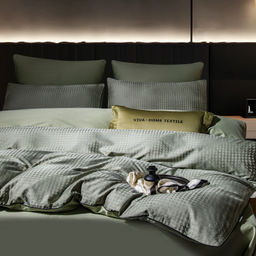 Комплект постельного белья на резинке Сатин-Жаккард Тессоро MTR003 Евро 4 Наволочки