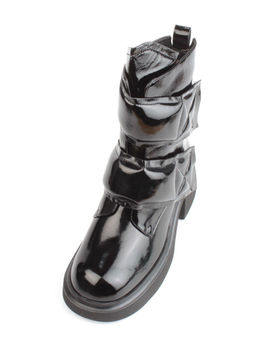 04-HSM710 BLACK Ботинки зимние женские (натуральная кожа, натуральный мех) - Фабричный китай фото 5