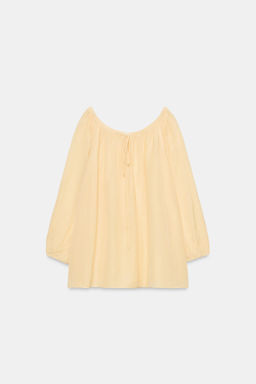 BLUSA CON LINO ZW COLLECTION / Amarillo pastel - Zara фото 6