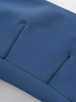 Парка женская софтшелл виндстоппер удлинённая с капюшоном синего цвета 9618_1S