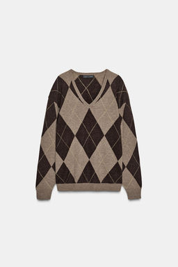 100% WOOL DIAMOND JUMPER - Zara фото 4