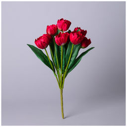 БУКЕТ ИСКУССТВЕННЫЙ ИЗ 9 ТЮЛЬПАНОВ ДЛИНА=43СМ , ЦВЕТ КРАСНЫЙ - Lefard фото 2