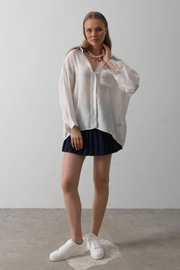 Sar? Dokulu Cep Detayl? Dokuma Gomlek TWOAW26GO00072 - Trendyolmilla фото 6