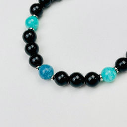 Браслет регулируемый мужской из Турмалина,Амазонита и Кварца и Вишудха - Радуга самоцветов фото 3