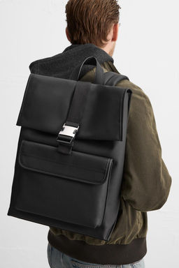 RUBBERISED BACKPACK WITH FLAP - Zara фото 3