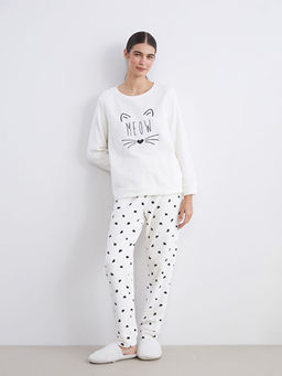 Bisiklet Yaka Nak??l? Kad?n Pijama Tak?m?