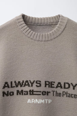 KNIT JUMPER WITH SLOGAN PRINT - Zara фото 3