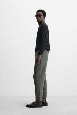 RELAXED FIT TEXTURED TROUSERS - Zara фото 30