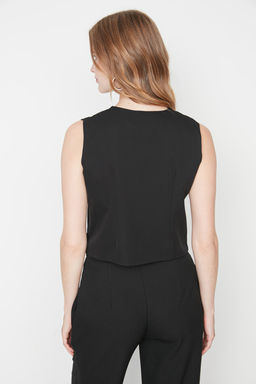 TRENDYOLMILLA Siyah Regular Dokuma K?sa/Crop Yelek TWOSS22YE0053 фото 17