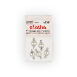 Zlatka Коннектор FMK-T04 8 х 17 мм 5 х 5 шт 01 под серебро  фото 3