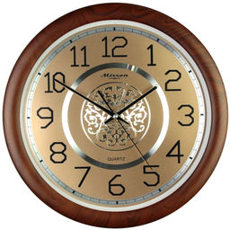 Настенные часы Mirron круглые темно коричневые P2599CBDZ