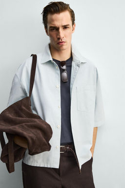 CAMISA BOXY FIT BOLSILLO / Verde agua - Zara фото 6