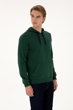 Erkek Koyu Ye_il Basic Sweatshirt Sepette S_rpriz _ndirim