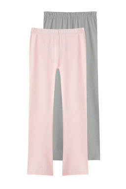 Siyah-Lila 2li Pamuklu K?z Cocuk Bask?l? Flare Orme Tayt TKDSS25TA00011 - Trendyolmilla фото 3