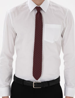 Beyaz %100 Pamuk Parlak Saten Regular Fit Uzun Kollu Basic G_mlek