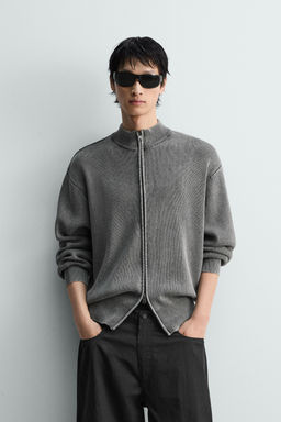 CHAQUETA PUNTO ESTRUCTURA LAVADA / Gris - Zara фото 2
