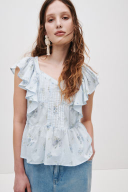 Frill-trimmed cotton top - H&m фото 6