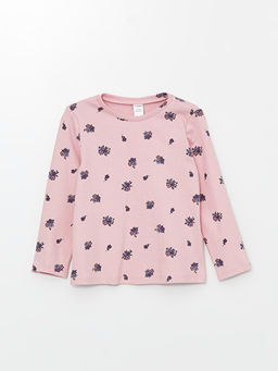 Bisiklet Yaka Uzun Kollu ?i?ekli K?z Bebek Pijama ?st