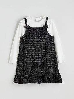 Kare Yaka K?z ?ocuk Elbise ve Ti??rt