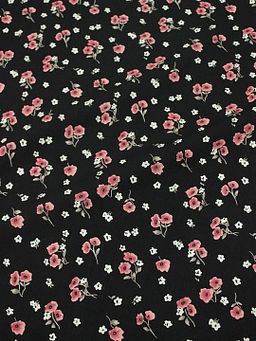 Мерный лоскут(ткань в отрезах)- Штапель Алетта цв.черный, ш.1.45м, вискоза-100%, 100гр/м.кв