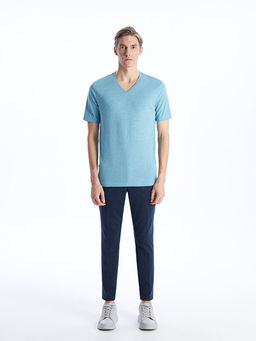 V Yaka K?sa Kollu Penye Erkek Ti??rt