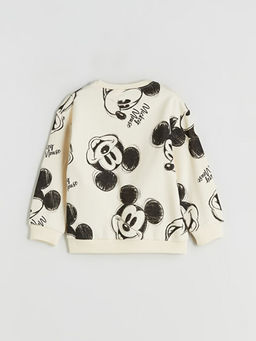 Bisiklet Yaka Mickey Mouse Bask?l? Erkek ?ocuk Sweatshirt
