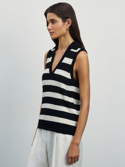 Поло без рукавов из смесового хлопка / Zarina  фото 4