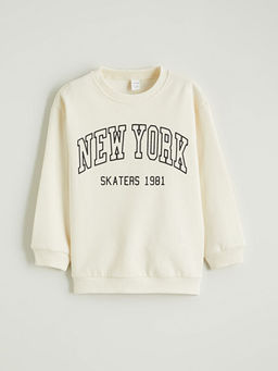 New York Bask?l? Erkek ?ocuk Kal?n Sweatshirt