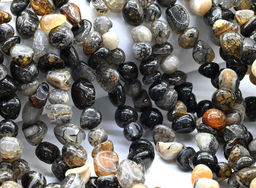 Бусины из агата галтовка 10*6мм, 36см, 44 бусины Радуга камня