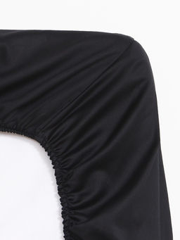 Простыня на резинке Jet black 180х200х25 см, цвет чёрный, 100% хлопок, мако-сатин, 114г/м2 - Этель фото 9