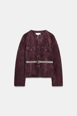 FAUX SUEDE BLAZER WITH BELT - Zara фото 6
