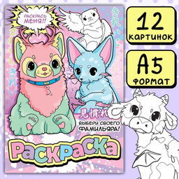 Раскраска Выбери своего фамильяра, А5, 16 стр., Аниме