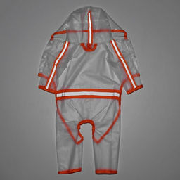 Дождевик-комбинезон для собак, р-р L (ДС 35, ОГ 47 см, вес 8-11 кг), прозрачный-оранжевый - Simaland фото 6