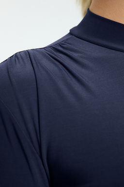 Trendyolmilla Bordo Dik Yaka Fitted/Vucuda Oturan Uzun Kol Buzgulu Esnek Orme Bluz TWOAW23EL01391  фото 16