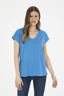 Женская базовая футболка Saks с v-образным вырезом Неожиданная скидка в корзине