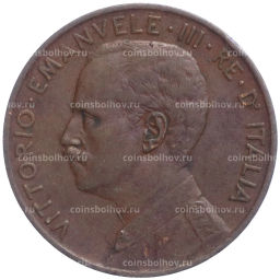Монета 2 чентезимо 1915 года Италия