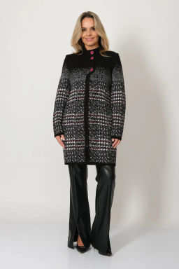 Кардиган В 1742 ст/черно-ягодный