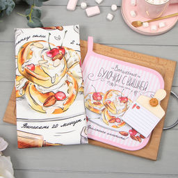 Набор подарочный Булочки: полотенце 40?73 см, прихватка 19?19 см, магнит 11?7 см