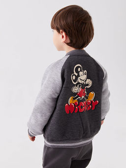 Kolej Yaka Mickey Mouse Bask?l? Erkek Bebek Kolej Ceket