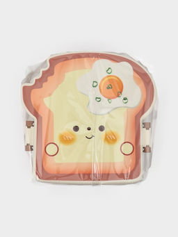 Ланч-бокс "Завтрак", 3 отделения, вилка и ложка, размер 16х15,5х8 см, цвет коричневый