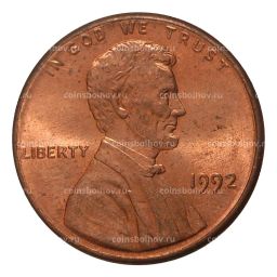 Монета 1 цент 1992 года