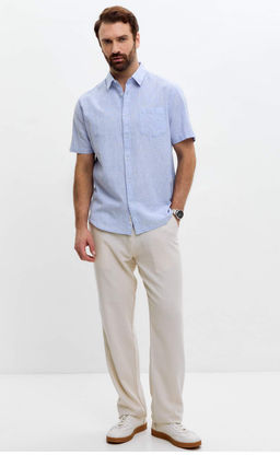 Рубашка к/р лен F111-0450 l.blue stripes - Fine joyce фото 7