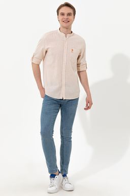 U. S. Polo Assn Мужская оранжевая рубашка с длинным рукавом - U.s. polo assn фото 4
