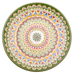 Ляган 34см, глубокий Риштанская керамика салатовый