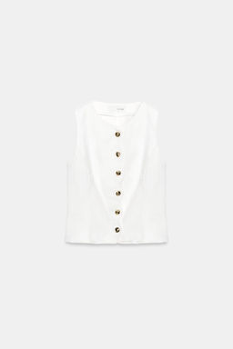 TOP Z1975 ACABADOS ONDULADOS / Blanco - Zara фото 7