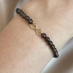 Браслет со вставкой из Раухтопаза 17 см